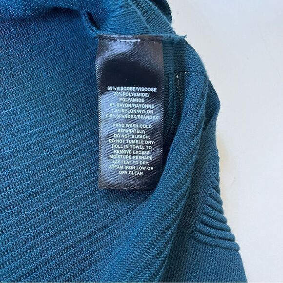 Lafayette 148 Ribbed Tunic Sweater In Empress Teal Small - Picture 8 of 8